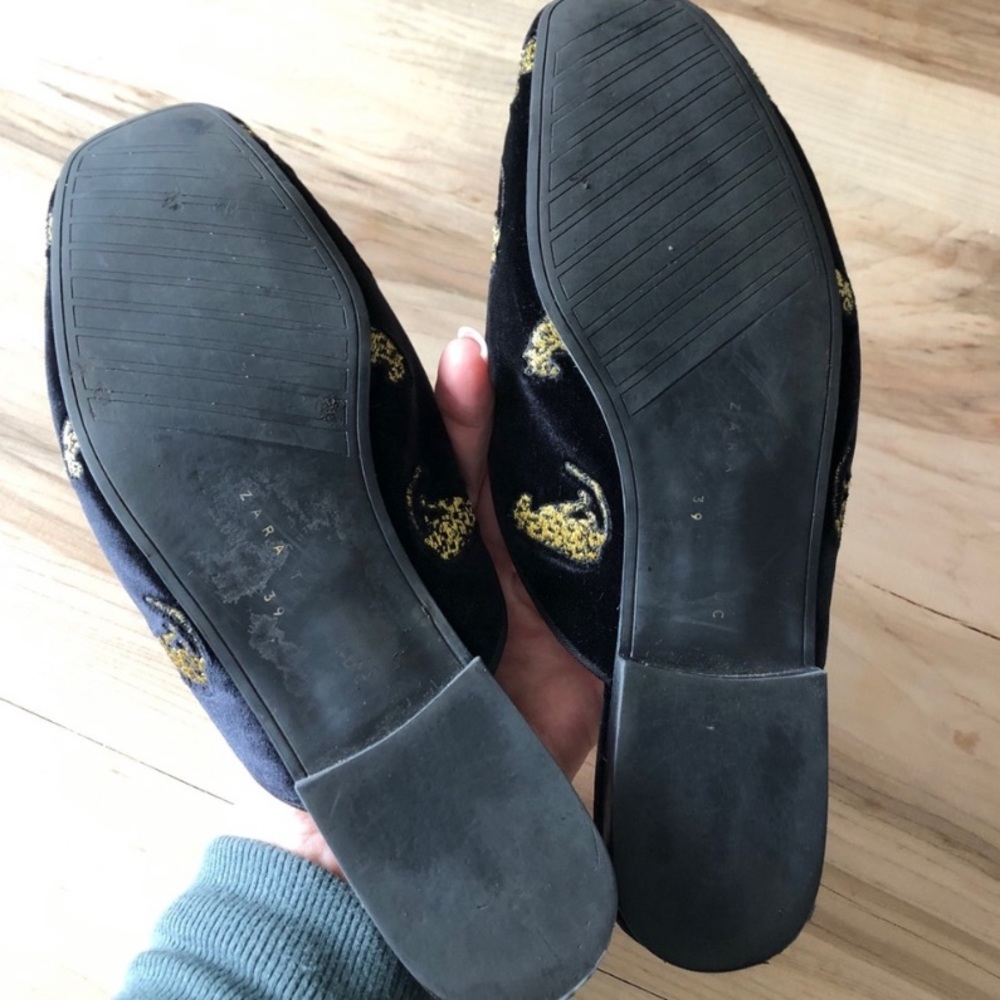 Zara Trafaluc Velvet Leopard Flats SOLD OUT - Picture 4 of 8